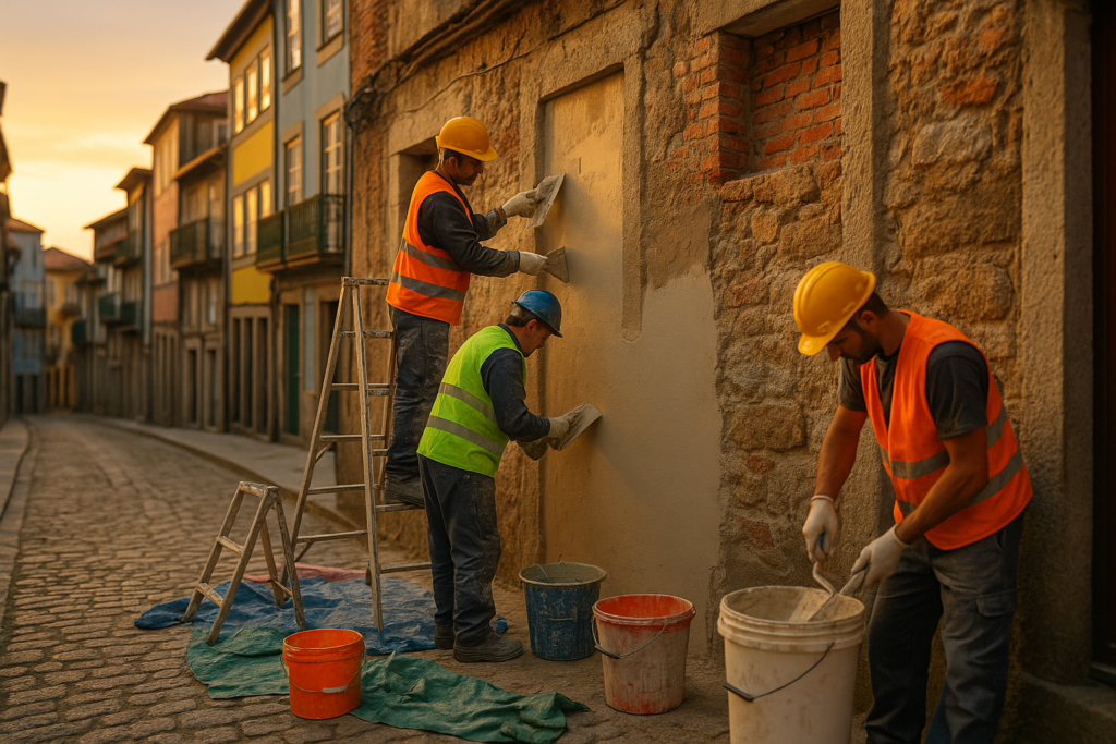 Rehabilitación de fachadas en Ribeira por Constructora Barbanza